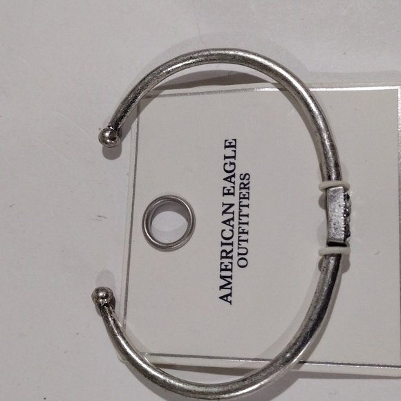 American Eagle Silver-Tone Crystal Cuff Bracelet Stylish Women's Fashion Jewelry - Picture 5 of 8